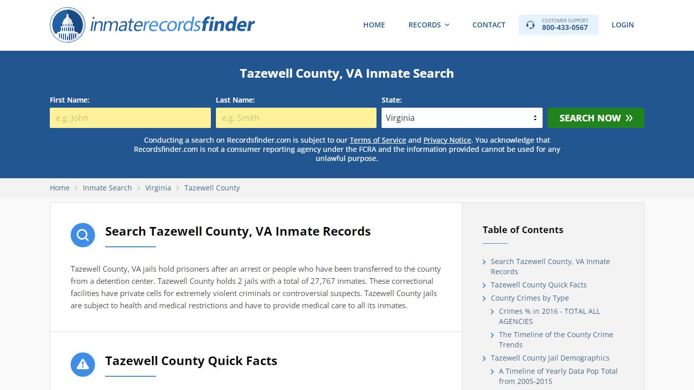 Tazewell County, VA Inmate Lookup & Jail Records Online