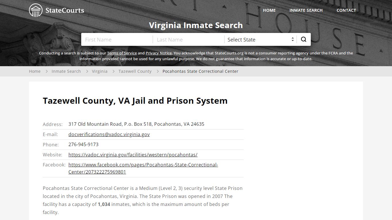 Tazewell County, VA Jail and Prison System - State Courts